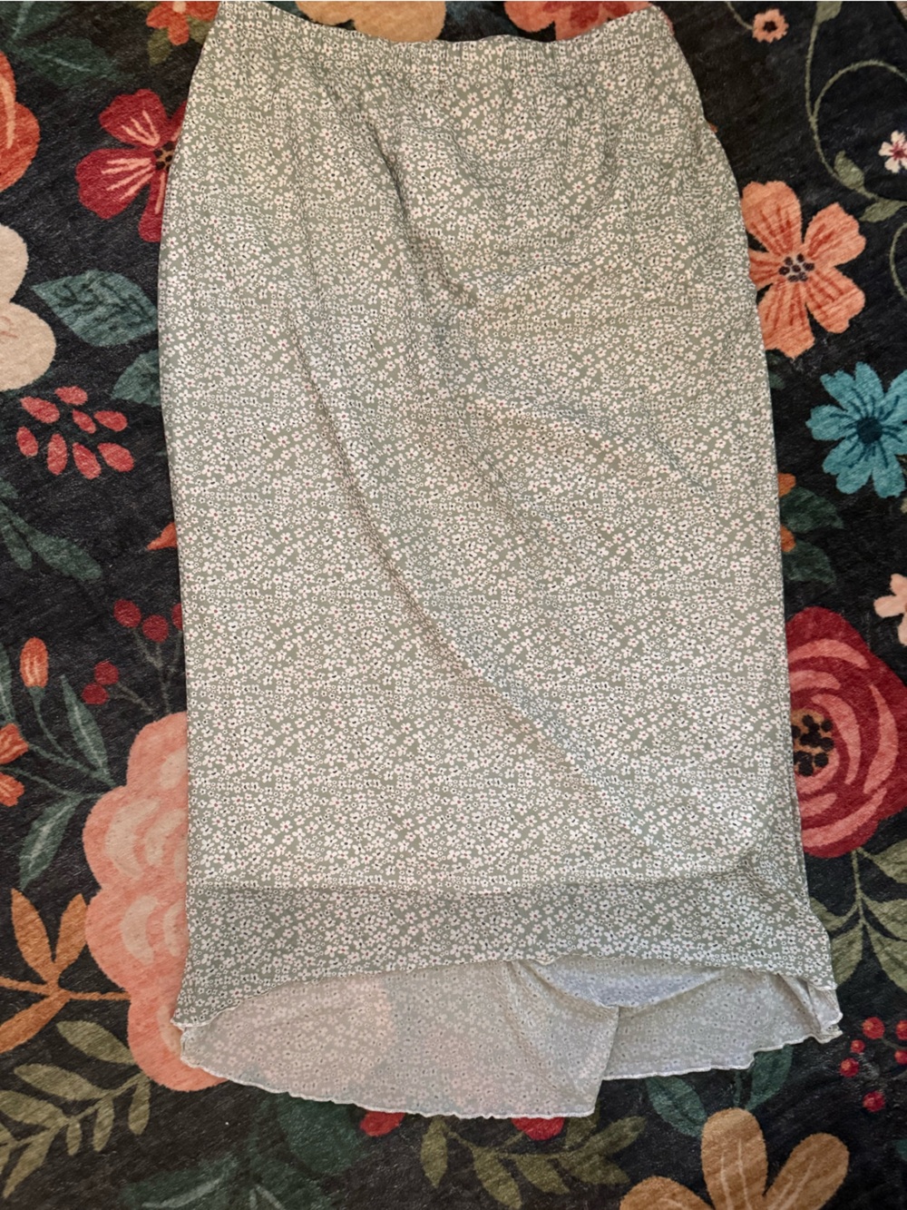 shein curve plus  floral slip skirt 2x
